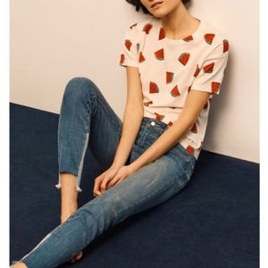 Pilcro Script High-Low Skinny Jeans Women's 25 Blue Raw Hem Two Tone Boho